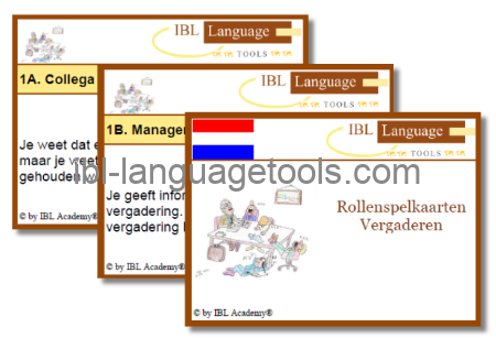 Rollenspelkaarten - Vergaderen - Nederlands