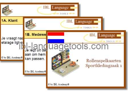 Rollenspelkaarten - Sportkledingzaak 1 - Nederlands